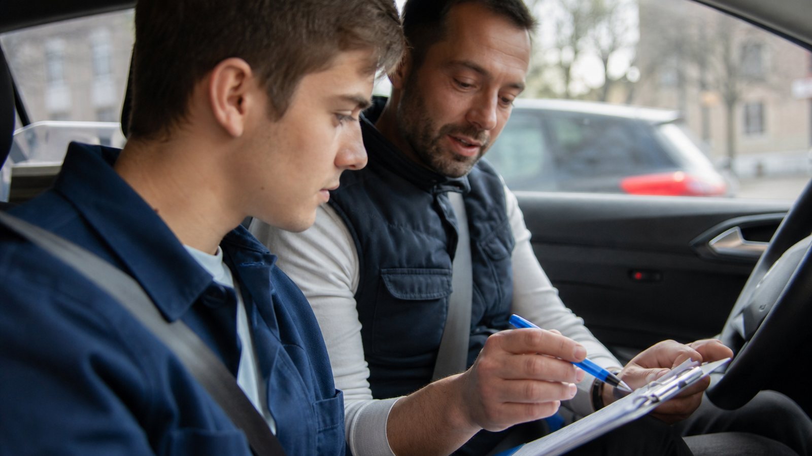 Élève consultant sur son téléphone le récapitulatif de sa progression et de ses heures